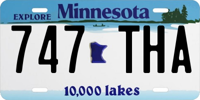 MN license plate 747THA