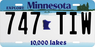 MN license plate 747TIW