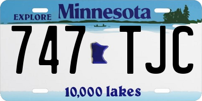 MN license plate 747TJC
