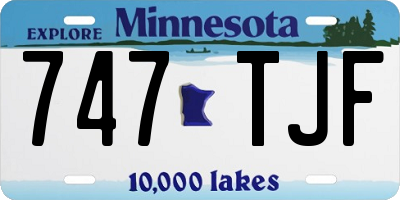 MN license plate 747TJF