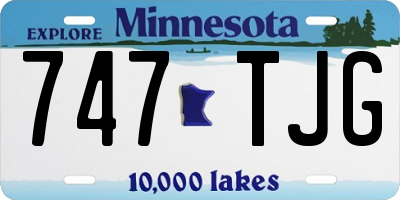 MN license plate 747TJG