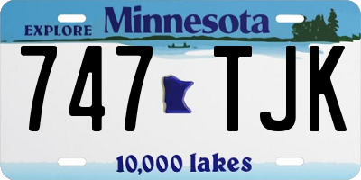 MN license plate 747TJK