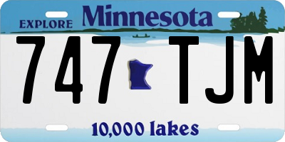 MN license plate 747TJM