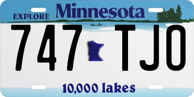 MN license plate 747TJO