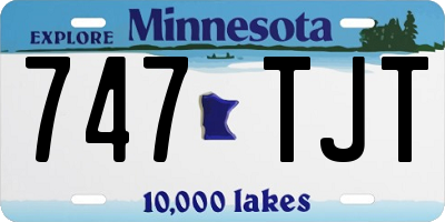 MN license plate 747TJT