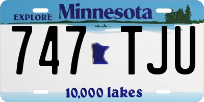 MN license plate 747TJU