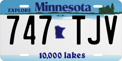 MN license plate 747TJV