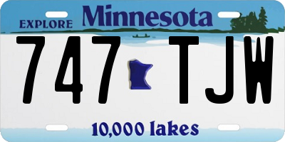 MN license plate 747TJW