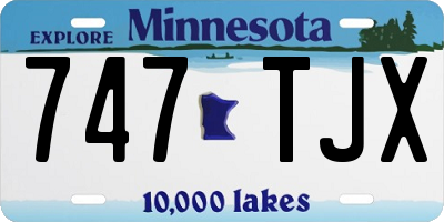 MN license plate 747TJX