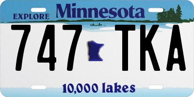 MN license plate 747TKA