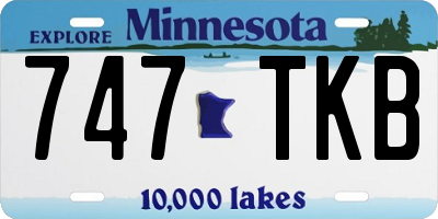 MN license plate 747TKB