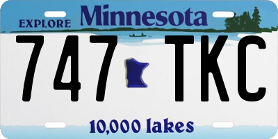MN license plate 747TKC