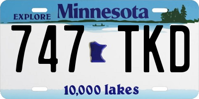 MN license plate 747TKD