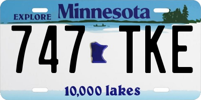 MN license plate 747TKE