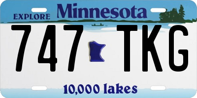 MN license plate 747TKG