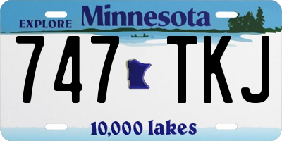 MN license plate 747TKJ