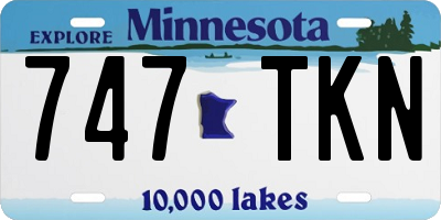 MN license plate 747TKN