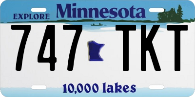 MN license plate 747TKT