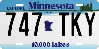 MN license plate 747TKY