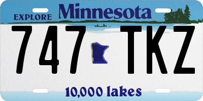 MN license plate 747TKZ
