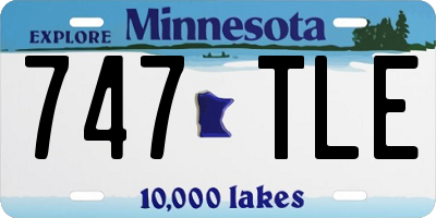 MN license plate 747TLE