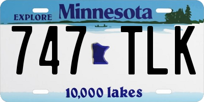 MN license plate 747TLK