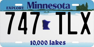 MN license plate 747TLX