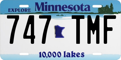 MN license plate 747TMF