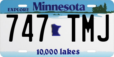 MN license plate 747TMJ