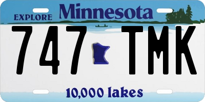 MN license plate 747TMK