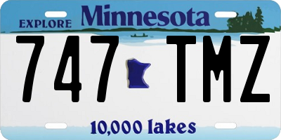 MN license plate 747TMZ