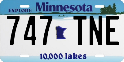 MN license plate 747TNE