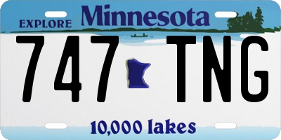 MN license plate 747TNG