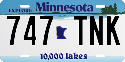 MN license plate 747TNK