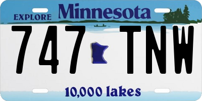 MN license plate 747TNW