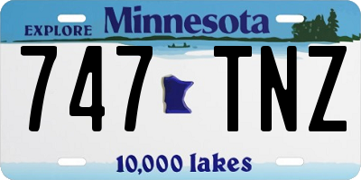MN license plate 747TNZ