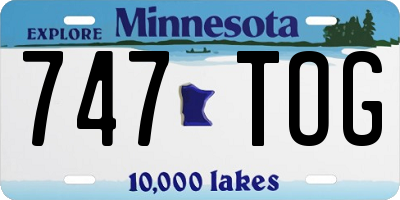 MN license plate 747TOG