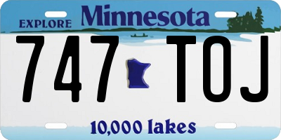 MN license plate 747TOJ