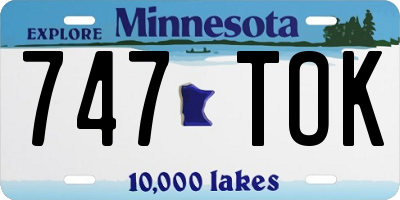 MN license plate 747TOK
