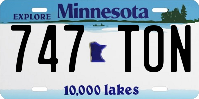 MN license plate 747TON