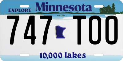 MN license plate 747TOO
