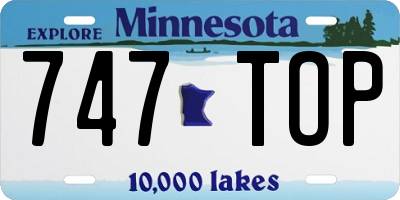 MN license plate 747TOP