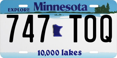 MN license plate 747TOQ
