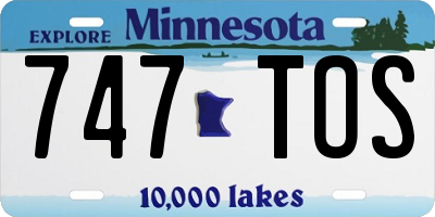 MN license plate 747TOS