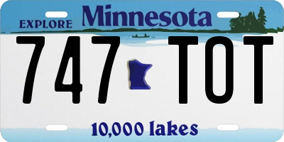 MN license plate 747TOT