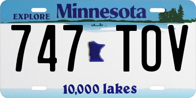 MN license plate 747TOV