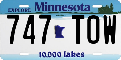 MN license plate 747TOW