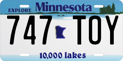 MN license plate 747TOY