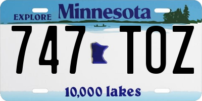 MN license plate 747TOZ