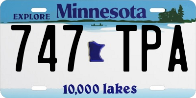 MN license plate 747TPA
